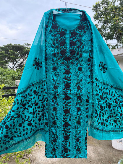 Chikonwala's Exclusive Hand Embroidered Fulkari Dress