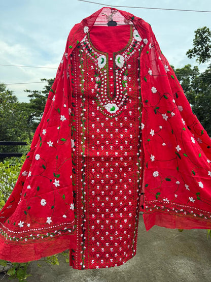 Chikonwala's Exclusive Hand Embroidered Fulkari Dress