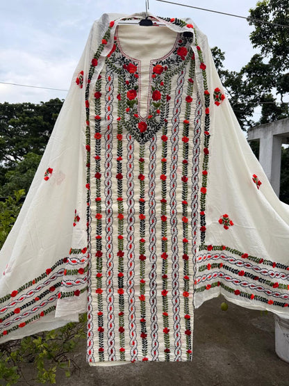 Chikonwala's Exclusive Hand Embroidered Fulkari Dress
