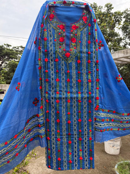 Chikonwala's Exclusive Hand Embroidered Fulkari Dress