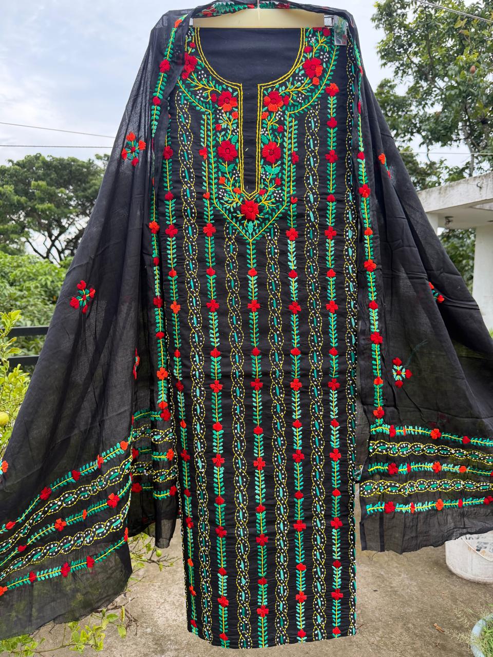Chikonwala's Exclusive Hand Embroidered Fulkari Dress