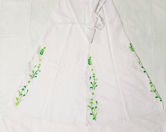 Chikonwala Hand Embroidered Cotton Islamic Namaz Hijab with Floral Embroidery