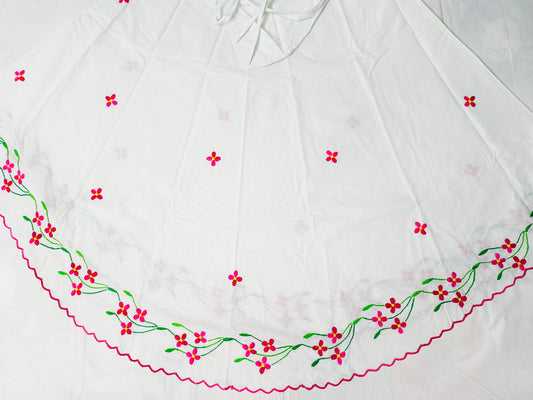 Chikonwala Hand Embroidered Cotton Islamic Namaz Hijab with Floral Embroidery