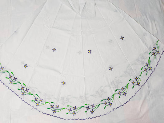 Chikonwala Hand Embroidered Cotton Islamic Namaz Hijab with Floral Embroidery