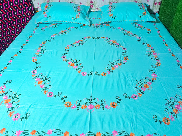 Chikonwala's Hand Embroidered Floral Design Bedsheet