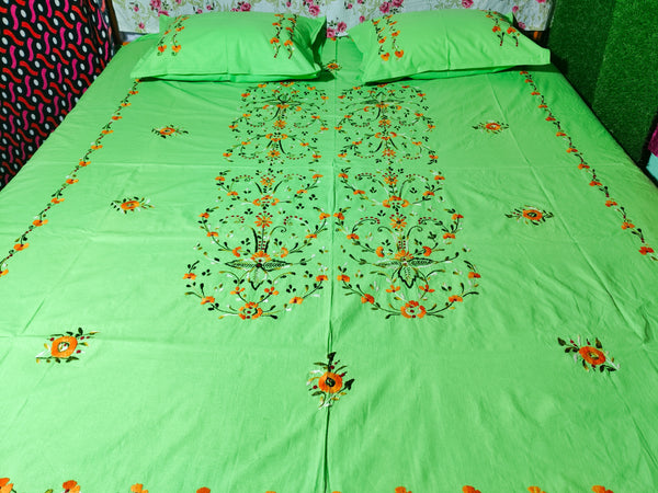 Chikonwala's Hand Embroidered Floral Design Bedsheet