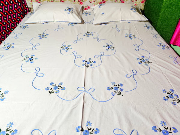 Chikonwala's Hand Embroidered Pure Cotton Bedsheet