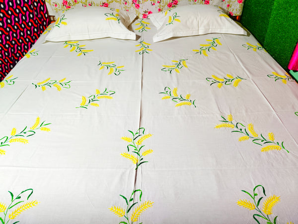 Chikonwala's Hand Embroidered Pure Cotton Bedsheet