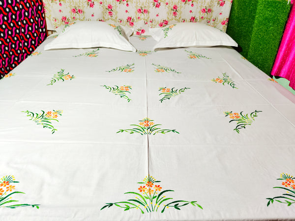 Chikonwala's Hand Embroidered Pure Cotton Bedsheet