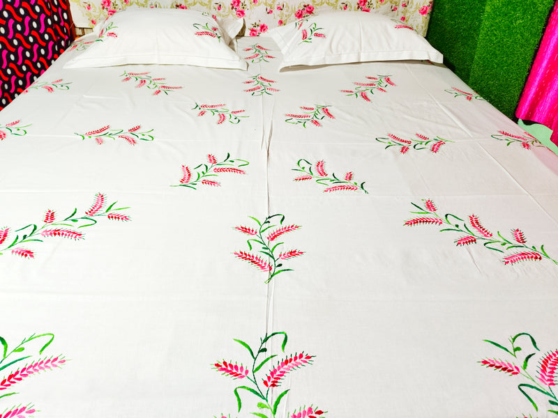 Chikonwala's Hand Embroidered Pure Cotton Bedsheet