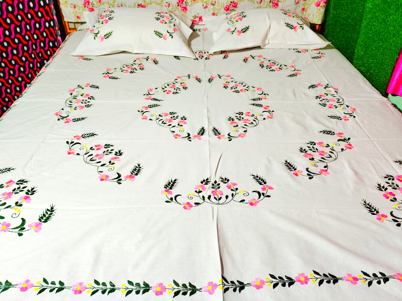 Chikonwala's Hand Embroidered Pure Cotton Bedsheet