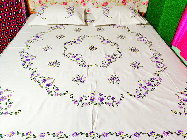 Chikonwala's Hand Embroidered Pure Cotton Bedsheet