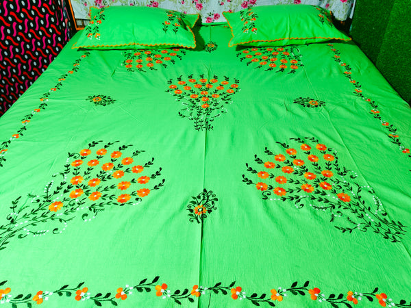 Chikonwala's Hand Embroidered Floral Design Bedsheet