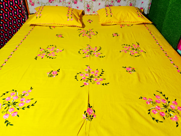 Chikonwala's Hand Embroidered Floral Design Bedsheet