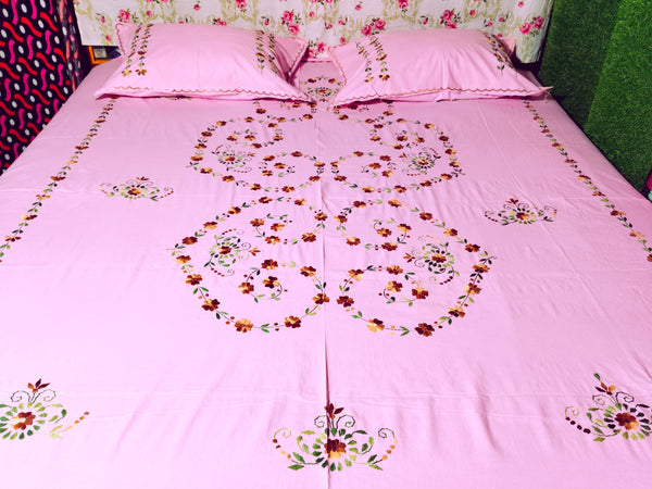 Chikonwala's Hand Embroidered Floral Design Bedsheet