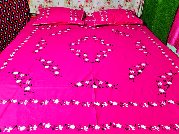 Chikonwala's Hand Embroidered Floral Design Bedsheet