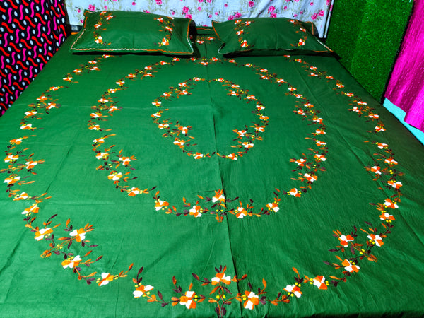 Chikonwala's Hand Embroidered Floral Design Bedsheet