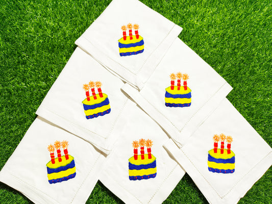Hand Embroidered Pure Cotton Napkins (Set of 6)