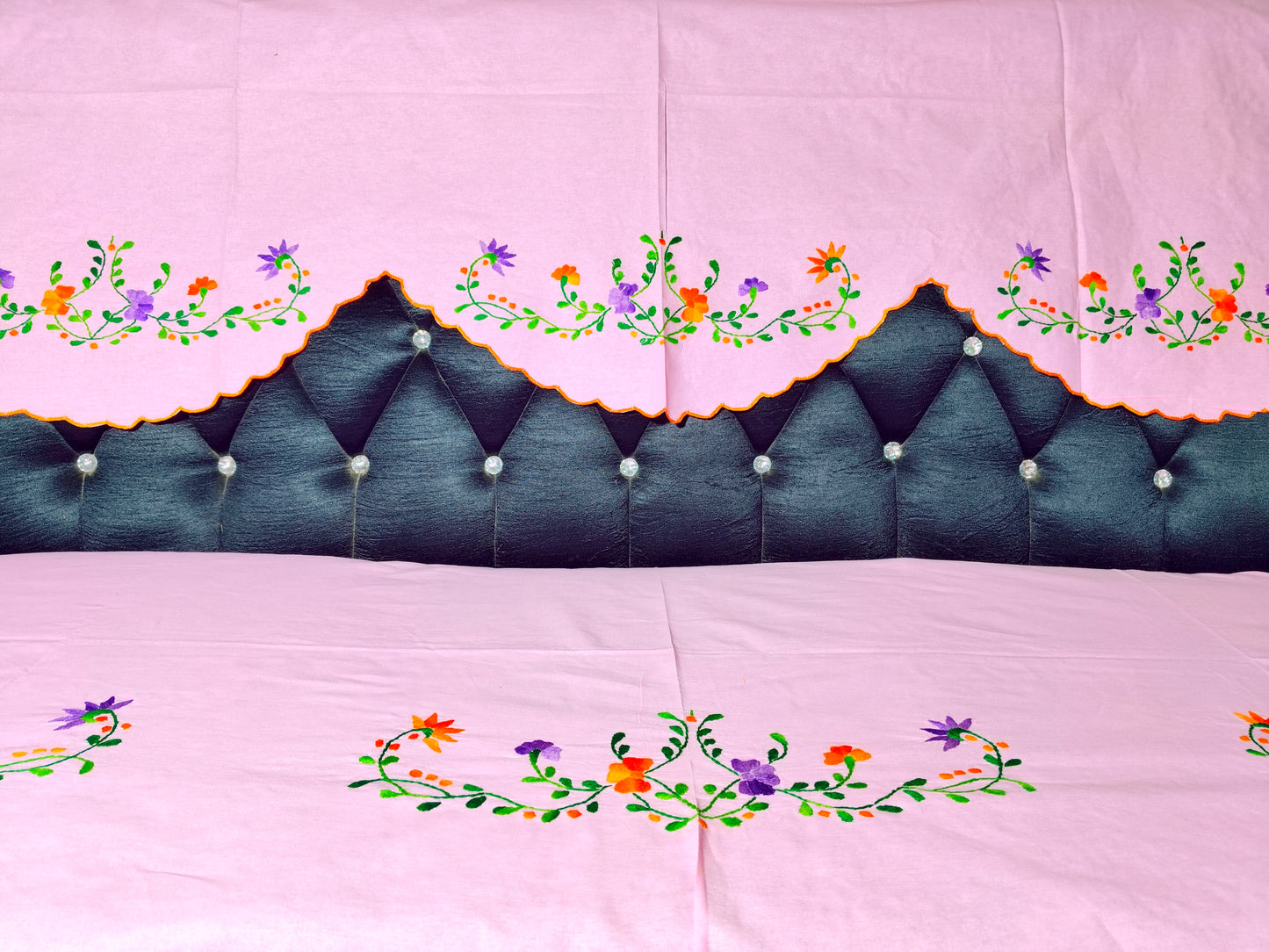 Hand Embroidered Sofa Cover (3+1+1 Seater)