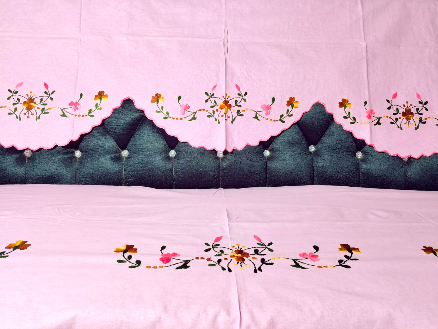 Hand Embroidered Sofa Cover (3+1+1 Seater)