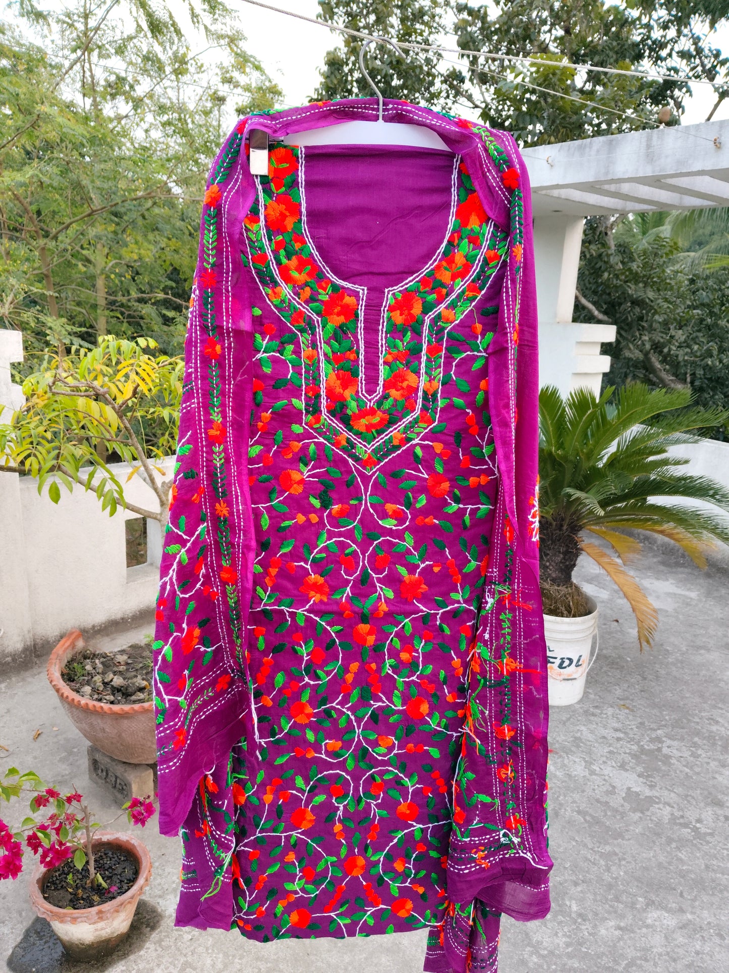 Chikonwala's Exclusive Hand Embroidered Fulkari Dress