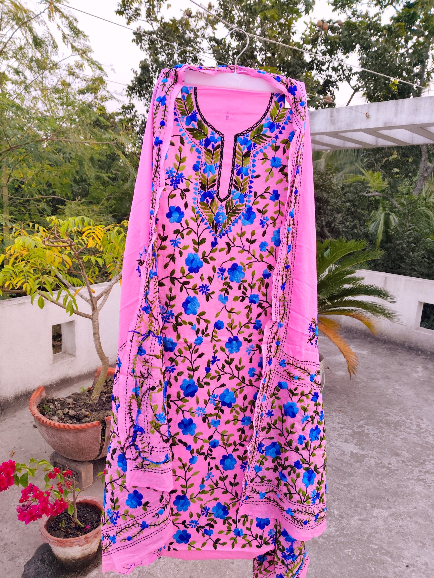 Chikonwala's Exclusive Hand Embroidered Fulkari Dress