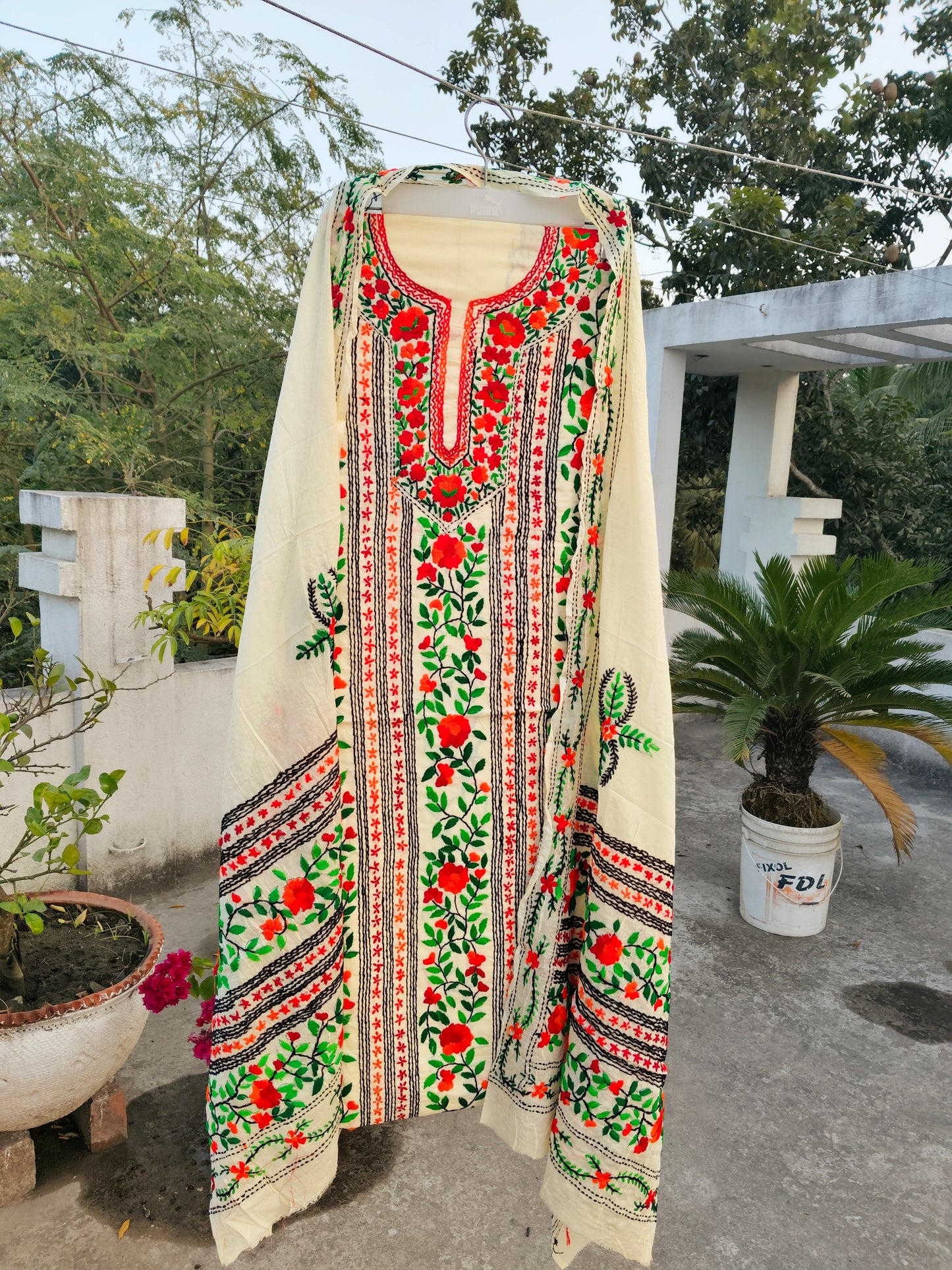 Chikonwala's Exclusive Hand Embroidered Fulkari Dress