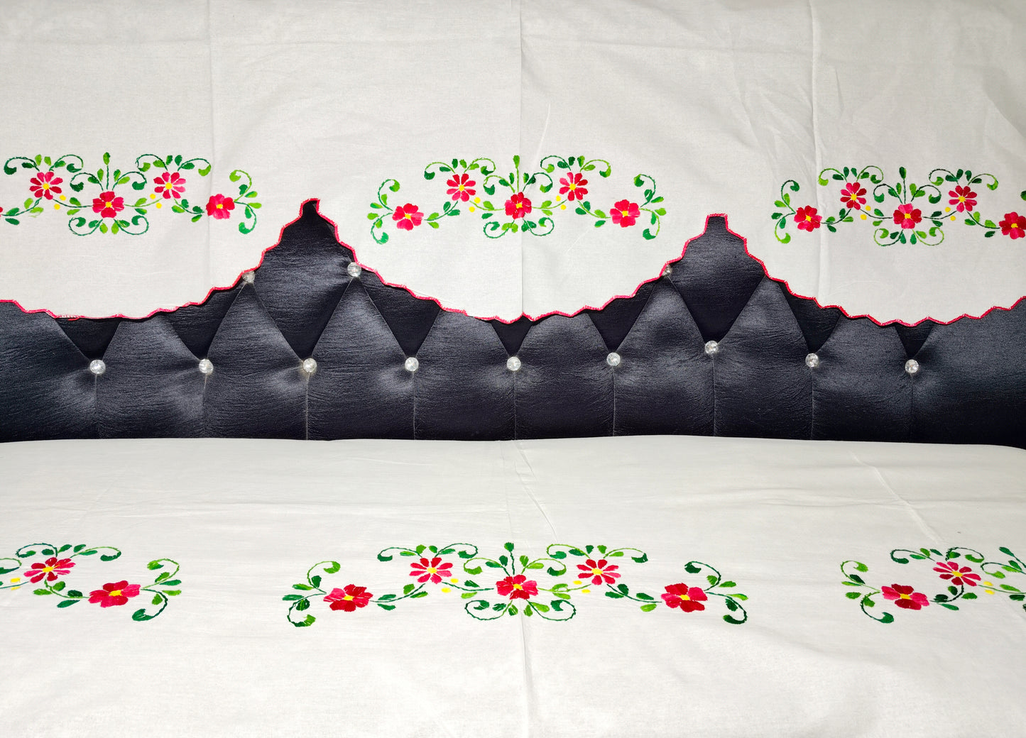 Hand Embroidered Sofa Cover (3+1+1 Seater)