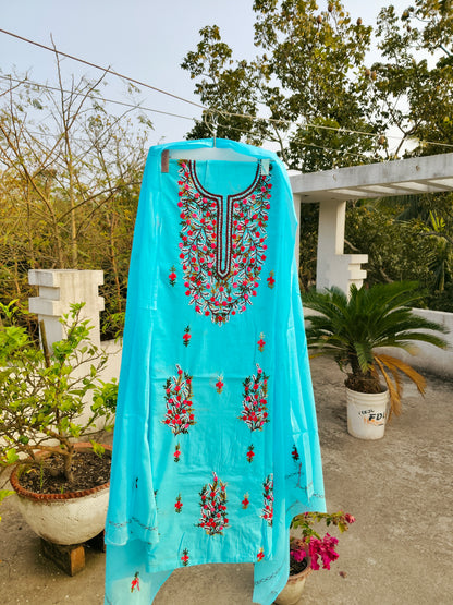 Chikonwala's Exclusive Hand Embroidered Fulkari Dress