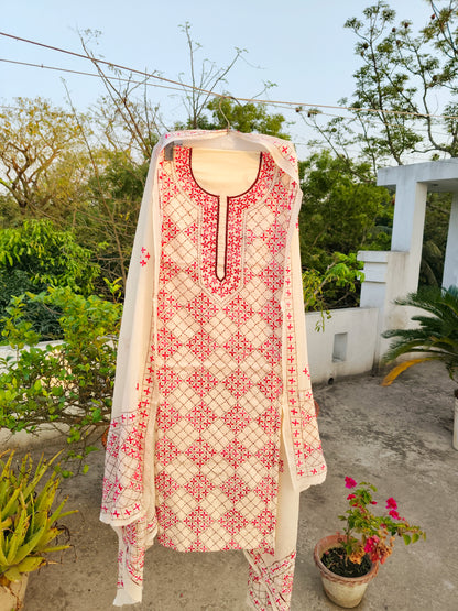 Chikonwala's Exclusive Hand Embroidered Fulkari Dress