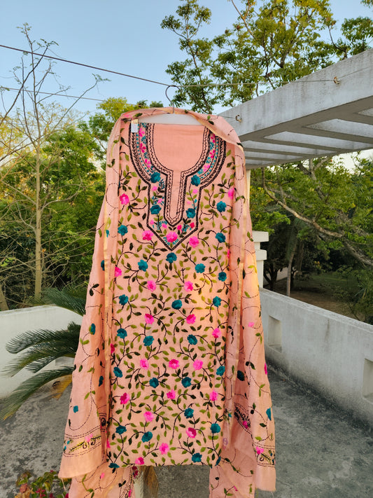 Chikonwala's Exclusive Hand Embroidered Fulkari Dress