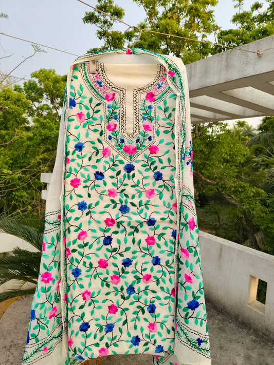 Chikonwala's Exclusive Hand Embroidered Fulkari Dress