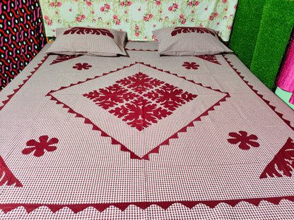 Chikonwala's Hand Pachwork Floral Design Bedsheet