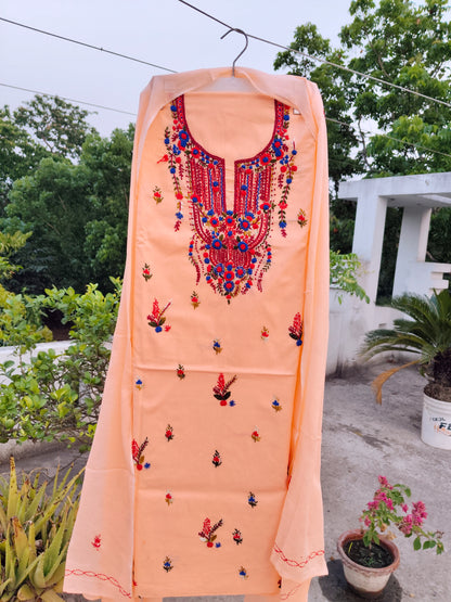 Chikonwala's Exclusive Hand Embroidered Contrast Fulkari Dress