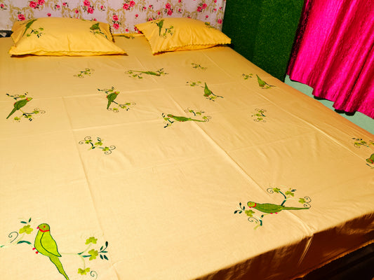 Chikonwala's Hand Embroidered Floral Design Bedsheet