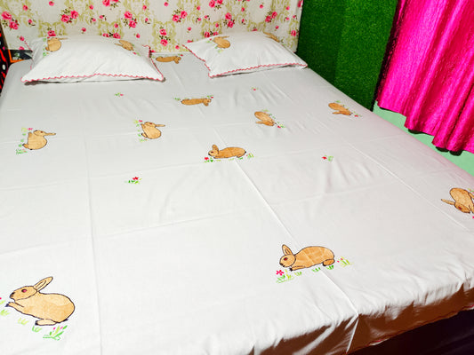 Chikonwala's Hand Embroidered Floral Design Bedsheet
