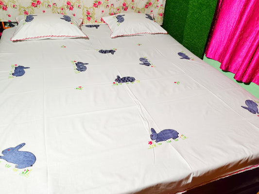 Chikonwala's Hand Embroidered Floral Design Bedsheet