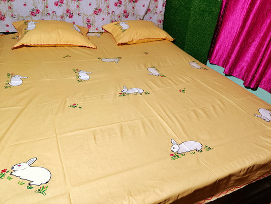 Chikonwala's Hand Embroidered Floral Design Bedsheet