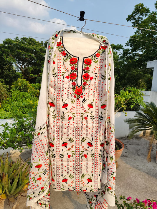 Chikonwala's Exclusive Hand Embroidered Fulkari Dress