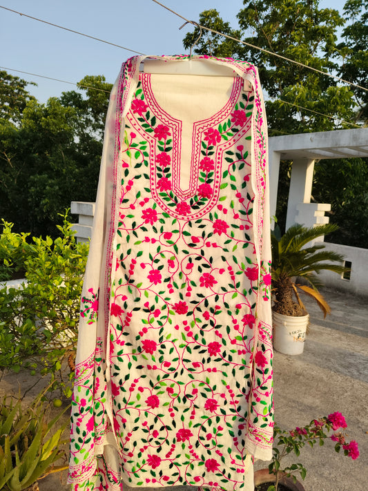 Chikonwala's Exclusive Hand Embroidered Fulkari Dress