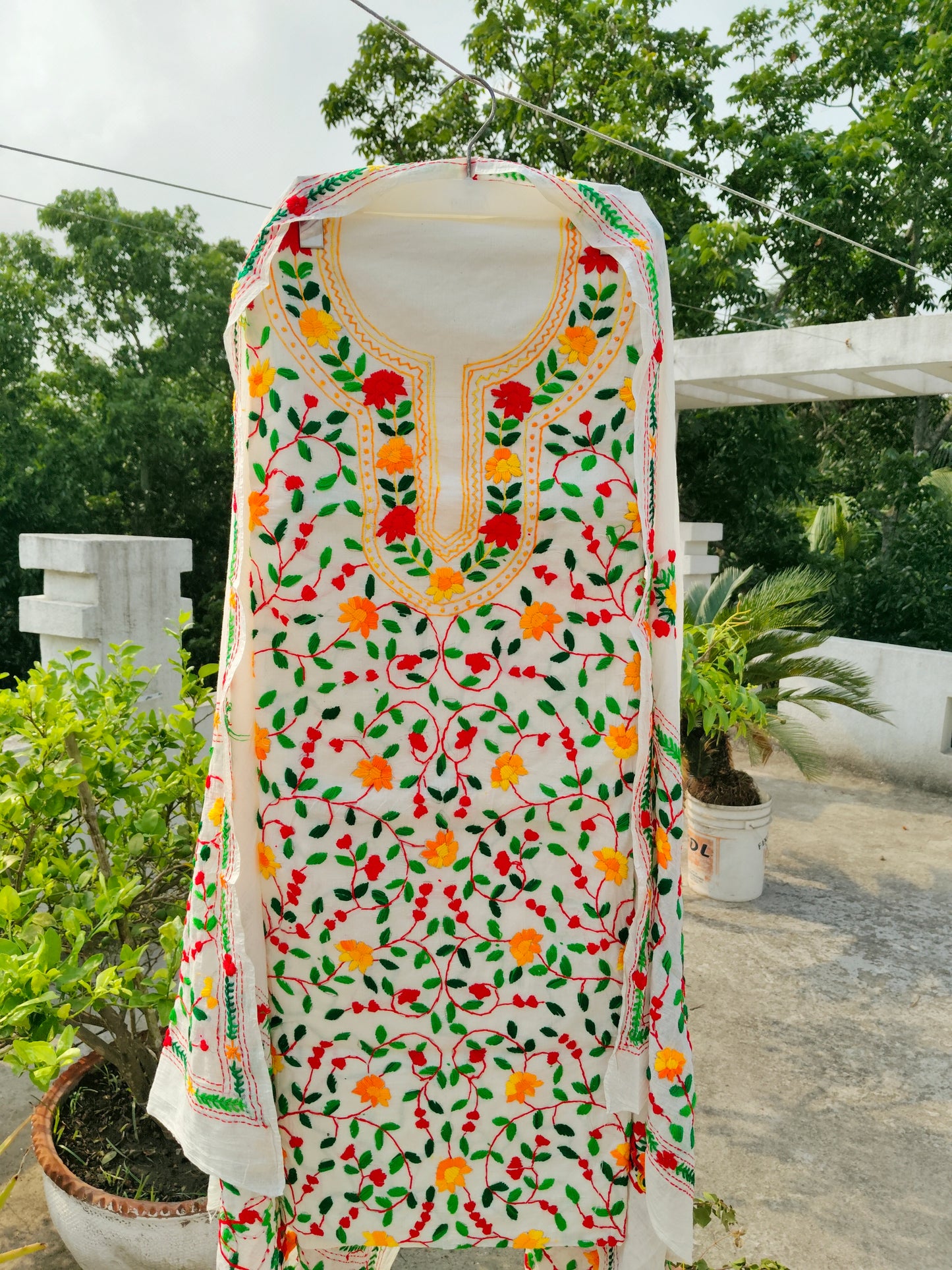 Chikonwala's Exclusive Hand Embroidered Fulkari Dress