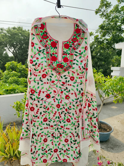 Chikonwala's Exclusive Hand Embroidered Fulkari Dress