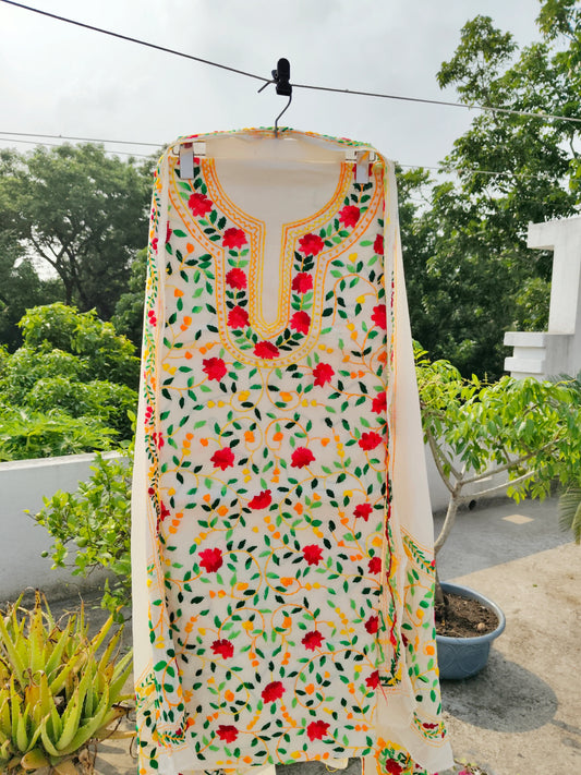 Chikonwala's Exclusive Hand Embroidered Fulkari Dress