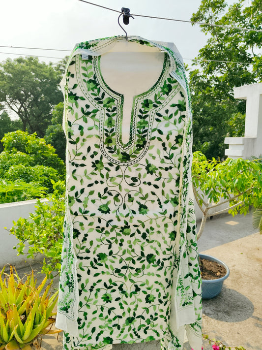 Chikonwala's Exclusive Hand Embroidered Fulkari Dress