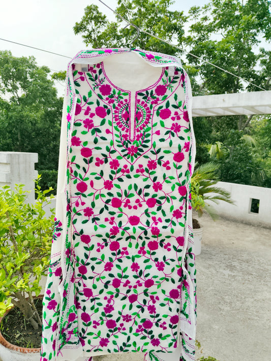Chikonwala's Exclusive Hand Embroidered Fulkari Dress