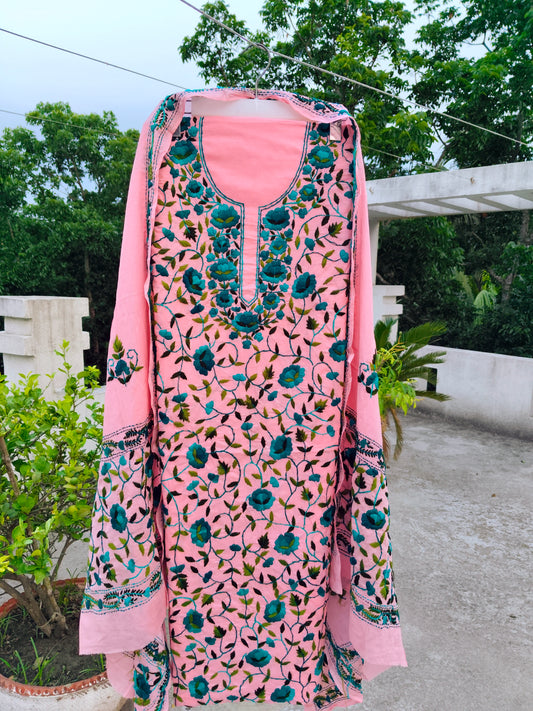 Chikonwala's Exclusive Hand Embroidered Fulkari Dress