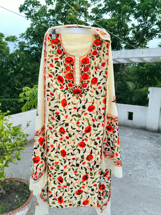 Chikonwala's Exclusive Hand Embroidered Fulkari Dress