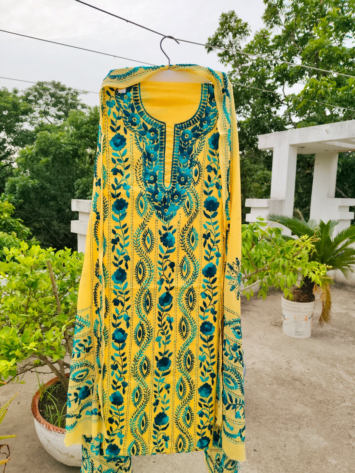 Chikonwala's Exclusive Hand Embroidered Fulkari Dress