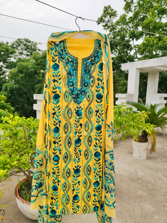 Chikonwala's Exclusive Hand Embroidered Fulkari Dress