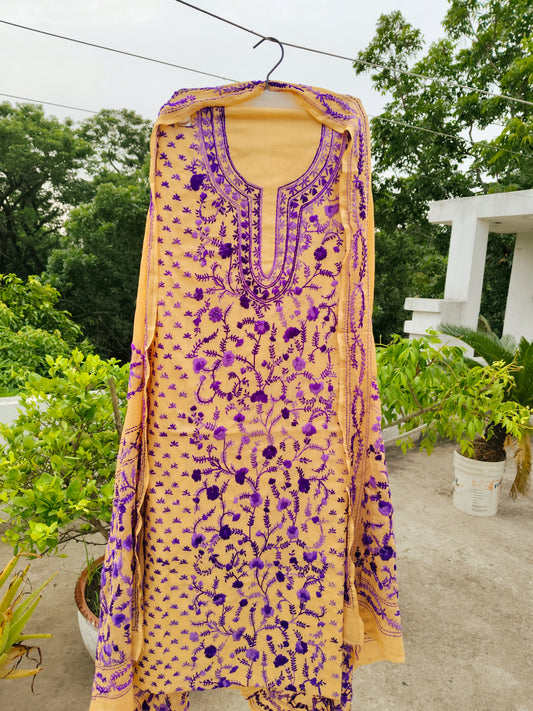 Chikonwala's Exclusive Hand Embroidered Fulkari Dress